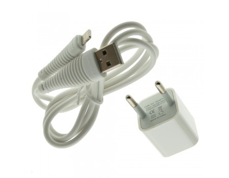 Сетевое зарядное устройство WUW T18B charger(EU) with lightning cable 2USB 2.1A White