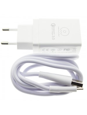 Сетевое зарядное устройство WUW T27 Quick Charge 3.0 3A with Type-C Cable 2USB White