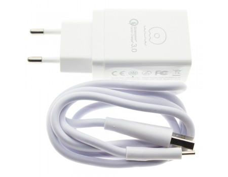 Сетевое зарядное устройство WUW T27 Quick Charge 3.0 3A with Type-C Cable 2USB White