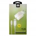 Сетевое зарядное устройство WUW T28 2.1A USB with Lightning Cable White