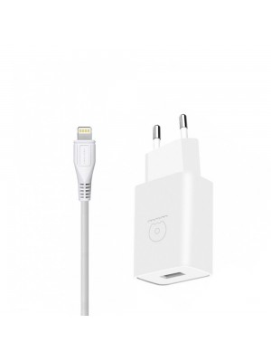 СЗУ WUW T28 2.1 A 2USB with Lightning Cable White