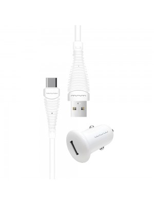 Автомобильное зарядное устройство WUW T21 1USB 1A with Type-C cable White