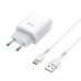 Сетевое зарядное устройство Hoco C72A Glorious single port charger set (Type-C) (EU) White