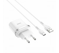 Сетевое зарядное устройство Hoco C12Q Smart QC3.0 charger set (Type-C) (EU) White