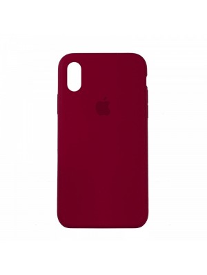 Чехол Silicone Case Full Cover iPhone X/XS Copy Rose Red (37)