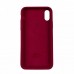 Чехол Silicone Case Full Cover iPhone X/XS Copy Rose Red (37)