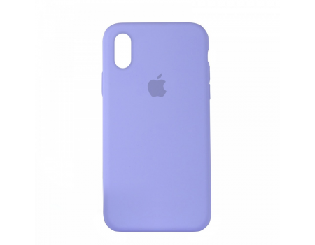 Чехол Silicone Case Full Cover iPhone X/XS Copy Lilac (5)