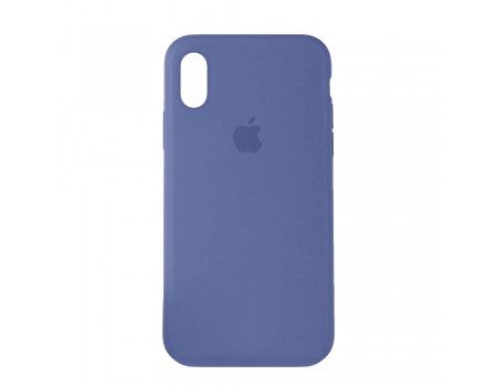 Чехол Silicone Case Full Cover iPhone X/XS Copy Lavender Grey (28)