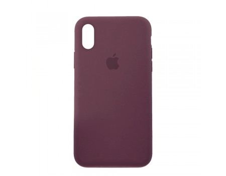 Чехол Silicone Case Full Cover iPhone X/XS Copy Maroon (42)