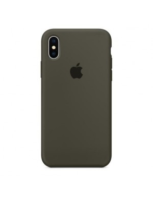 Чехол Silicone Case Full Cover iPhone XS Max Copy Dark Olive (35)