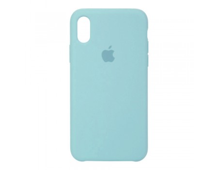 Чехол Silicone Case Full Cover iPhone XS Max Copy Sea Blue (21)