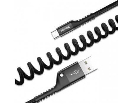 Кабель Baseus Fish eye Spring Data Cable USB For Type-C 1M Black