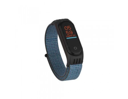 Ремешок Nylon Mi Band 5/6 Black Blue (27)