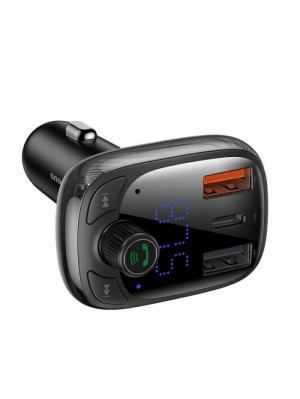 FM - трансмітер Baseus T typed S - 13 wireless MP3 car charger (PPS Quick Charger - EU) Black