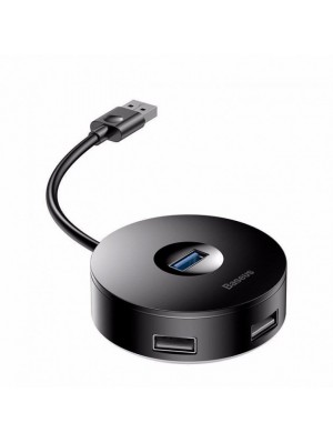 USB-хаб Baseus round box adapter USB to 4 USB Black
