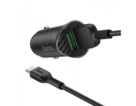 АЗП Hoco Z39 Farsighted dual port QC3.0 Car charger set ( Microsoft ) Black