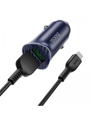 АЗП Hoco Z39 Farsighted dual port QC3.0 Car charger set ( Microsoft ) Blue