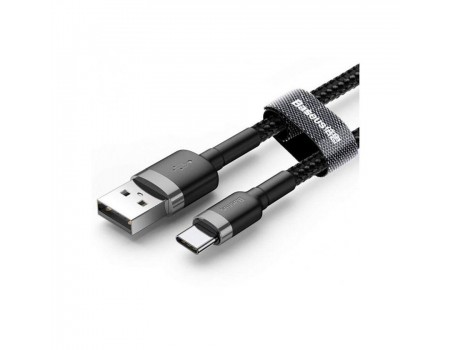 Кабель Baseus cafule Cable USB For Type - C 3A 0.5 M Gray + Black