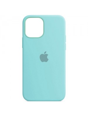 Чехол Silicone Case Full Cover iPhone 12/12 Pro Copy Sea Blue (21)