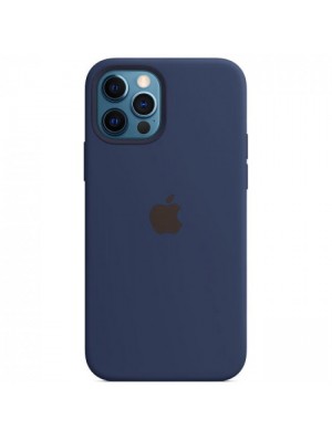 Чехол Silicone Case Full Cover iPhone 12 Pro Max Copy Dark Blue (8)