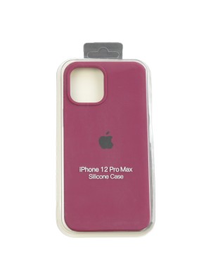 Чехол Silicone Case Full Cover iPhone 12 Pro Max Copy Maroon (42)