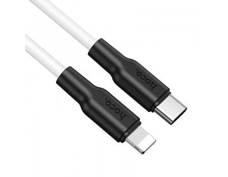 Кабель Hoco X21 Plus Silicone PD charging data cable for Lightning 1m Black&amp;White