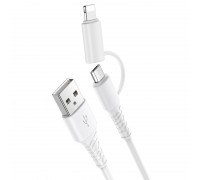 Кабель Hoco X54 Cool dual 2 in 1 charging data cable Micro/Lightning White