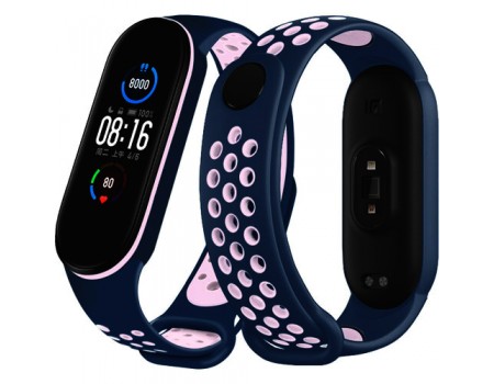 Ремешок Nike Sport Mi Band 5/6 Dark Blue/Pink