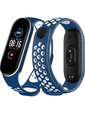 Ремешок Nike Sport Mi Band 5/6 Dark Blue/White