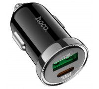 Автомобильное зарядное устройство Hoco Z44 Leading PD20W+QC3.0 car charger Black