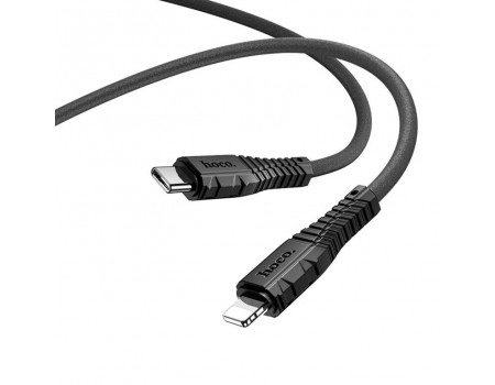 Кабель Hoco X67 Nano PD silicone charging data cable Type-C to Lightning black