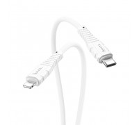 Кабель Hoco X67 Nano PD silicone charging data cable Type-C to Lightning White