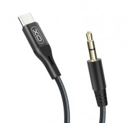 Кабель AUX XO NBR155B Type-C to 3,5mm adapt audio USB cable Black