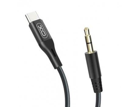 Кабель AUX XO NBR155B Type-C to 3,5mm adapt audio USB cable Black