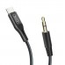 Кабель AUX XO NBR155B Type-C to 3,5mm adapt audio USB cable Black