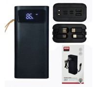 Power Bank XO PR142 Power bank with cable 30000mAh ( 4 input 5 output ) Black