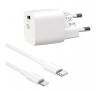 МЗП XO CE01 EU 20W PD Fast Charger Lightning cable White