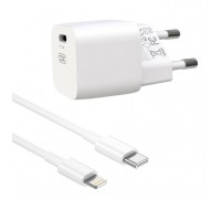 Сетевое зарядное устройство XO CE01   EU 20W PD Fast Charger  Lightning cable White