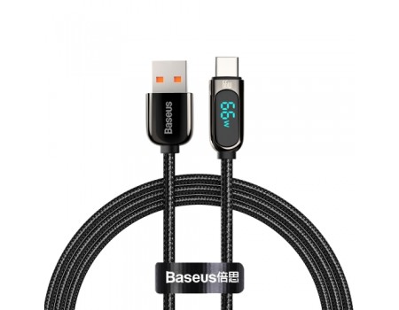 Кабель Baseus Display Fast Charging Data Cable USB to Type-C 66W 1m Black