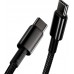 Кабель Baseus Tungsten Gold Fast Charging Data Cable Type - C to Type - C 100W 1m Black