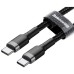 Кабель Baseus Cafule Type - C PD2.0 60W flash charging data line (20V 3A) 2m Gray + Black