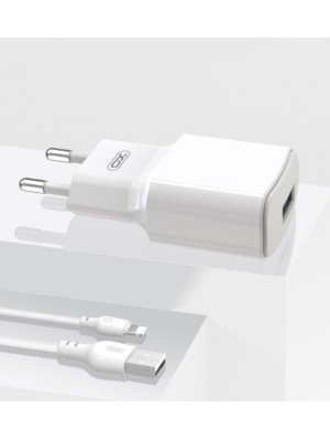 Сетевое зарядное устройство XO L73 EU 2.4A  Single port charger with apple cable White