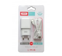 Сетевое зарядное устройство XO L73 EU 2.4A Single port charger with type C cable White