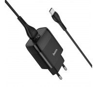 Сетевое зарядное устройство Hoco C72Q Glorious single port QC3.0 charger set (Type-C) (EU) Black