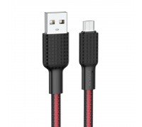 Кабель Hoco X69 Jaeger charging data cable for Micro Black &amp; Red