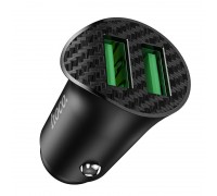 Автомобильное зарядное устройство Hoco Z39 Farsighted dual port QC3.0 Car charger Black