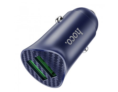 АЗП Hoco Z39 Farsighted dual port QC3.0 Car charger Blue