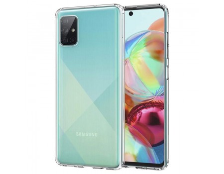 Чехол Silicone Case WS Samsung A71 (A715) Прозрачный