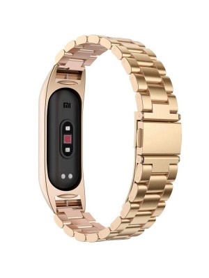 Ремешок Steel Strap Mi Band 3/4/5/6 Classic Gold