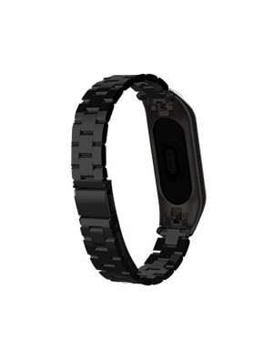 Ремешок Steel Strap Mi Band 3/4/5/6 Black Matte